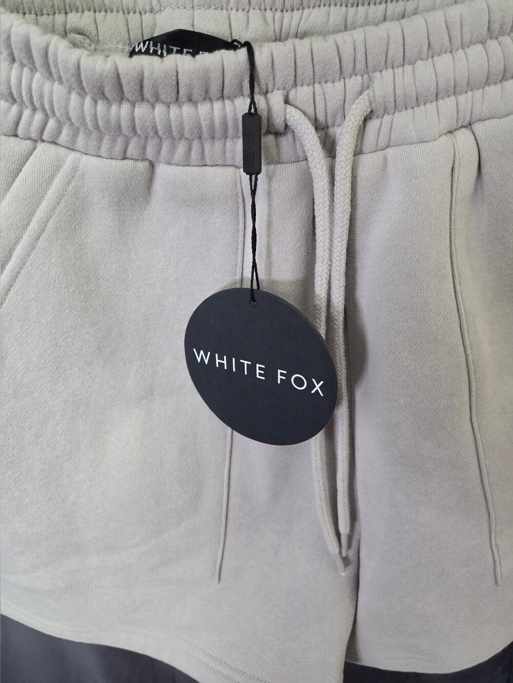 White Fox Boutique Light Beige Drawstring Athletic Shorts